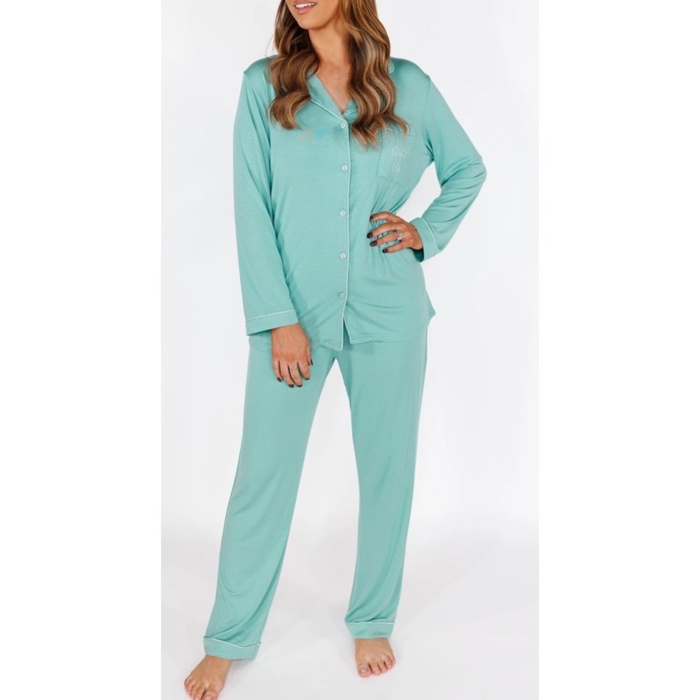 In My Sundays Pajama Set Winter Green Small New With Tags